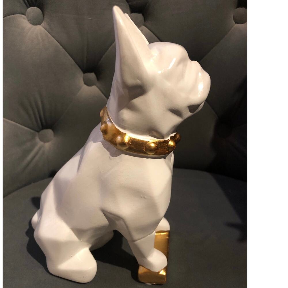 Frenchie Bulldog White Max the Frenchie Bulldog Muscular Ceramic Modern